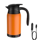 ZOYDP Wasserkocher Auto 1 liter, 12V Wasserkocher Auto, Wasserkocher Edelstahl mit Temperatureinstellung, Wasserkocher Auto zigarettenanzünder, Tragbarer Elektrischer Wasserkocher für Auto Lkw