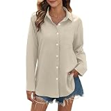 Rotes Shirt Damen Damen Blusen GroßEr Bruder Shirt Cowgirl Bluse Safari Hemd 70Er Jahre Bluse Oversize Bluse Damen Braunes Langarmshirt Damen Sommerbluse D