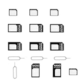 4 in 1 Nano SIM Karten Adapter, 4 Sets Nano-SIM Adapter, SIM-Karten-Adapter mit SIM-Auswurfstift, kompatibel mit Smartp