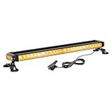 PICAA 26 Zoll 54 LEDs Lichtleiste KFZ, Bernstein LED Arbeitsscheinwerfer Bar Mit Magnetfuß, 12V 24V Lightbar Auto Nebelscheinwerfer Zusatzscheinwerfer für Offroad, LKW, Traktor, 4x4
