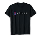Island-Wikinger minimal mit Flagge T-S