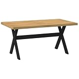 vidaXL Esstisch NOAIN X-Form-Beine 160x90x75 cm Massivholz Kiefer, Esszimmertisch, Speisetisch, Restauranttisch, Küchentisch, rustikaler T