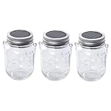 OSALADI 3st Solar-einmachglas-lichter Dekorative Feenlaterne Glühwürmchenglas Licht Lichterkette Im Glas Solar Weckgläser Solar Lichterkette Tischdeko Hängend Lichterketten Laternenp