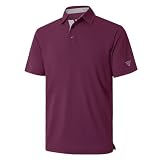 Herren-Golfshirt, kurzärmelig, feuchtigkeitsableitend, trockene Passform, solide, lässig, Piqué-Golf-Poloshirts für Herren, bordeauxrot, 3X-Groß