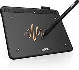 UGEE S640 Grafiktablett für PC, Dital Zeichentablett mit Stift 8192 Druckempfindlichkeit 10 Express-Tasten Stifttablett kompatibel mit Windows Mac Linux