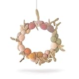 Gry & SIF Pastellfarbener Osterkranz | handgemacht | Türkranz mit Ostereiern aus Filz, Fairtrade | Kranz mit Eiern zum Aufhängen als Osterdeko | ⌀ 26