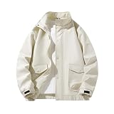 Darringls Sweatjacke Herren ohne Kapuze Lässig Sweatjacke mit Zip Up und Buttons Einfach Cardigan Moden Outdoorjacke Fitnessjacke Blouson Herren Sommer Fliegerjacken Alltagsjacke Softshell Jack
