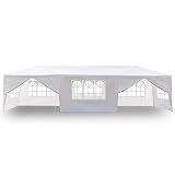 Gartenpavillon, faltbar, wasserdicht, Partyzelt, 3 x 9 m, mit 8 Wänden, UV-Schutz, Pavillon, weiß, PE-Plane, dick, für Party, Hochzeit, kommerzielle Ak