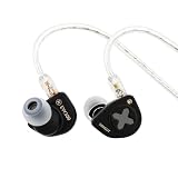 LINSOUL SIMGOT EW300 1DD+1Planar+1PZT Hybrid Treiber In Ear Monitor, Kabelgebundene Ohrhörer IEM, Gaming-Kopfhörer mit abnehmbaren Düsen, versilbertes OFC IEM-Kabel (EW300 DSP, Mit MIC)