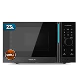 Cecotec Proclean 6120 Touchscreen-Mikrowelle mit Grill, 23 l, 800 W und 1000 W, Digital, gleichmäßiges Kochen, 5 Leistungsstufen, Auftaufunktion, Timer 60 Minuten, Drehteller 285