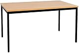 furni24 Schreibtisch-Stahl 120x80x75cm, Buche, TÜV/GS-Einfache Montage, Arbeitstisch, Bürotisch, Küchentisch, Esstisch, Druckertisch Büro-Möbel Arbeitszimmer Computertisch Gaming-Tisch Mehrzweck
