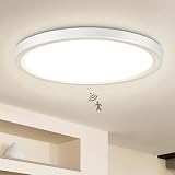 LED Deckenleuchte mit Bewegungsmelder innen(＞35LM, Keine Bewegung, Licht ist aus), 18W 1800LM Deckenleuchten Radar Bewegungssensor, 4000K monofarbige Deckenleuchte für Flure Treppen KellerΦ23*2.8
