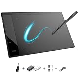 Grafiktablett VEIKK A30 V2 mit 4 Sensortasten und einem Gestenpad, 10x6 Zoll Pen Tablet mit Batterielosem Stift und 8192 Professionellen Druckstufen, Kompatibel mit Win/Linux/Android/M