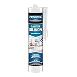 Sanitär Silikon - schimmelresistent für Dusche und Bad, lösungsmittelfrei 300ml Kartusche (1, Silbergrau)