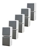 5x Schalter-Steckdosen-Kombi senkecht, IP54, spritzwassergeschützt, grau, N&L