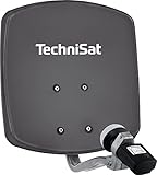 TechniSat DIGIDISH 33 – Satelliten-Schüssel für 1 Teilnehmer (33 cm kleine Sat Anlage - Komplettset mit Wandhalterung und Satfinder V/H-LNB) g