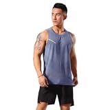 MEIMIYI Tank Top Herren Unterhemd Herren Muskelshirts Herren Achselshirts Herren Sommer Tank Top Herren Sport Tanktop Herren Tankshirt Herren H-Grey Blue XL