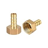 sourcing map 2Stk. Messing Schlauchtülle Anschlussstück 10mm Barb G1/2 Innengewinde Rohradap