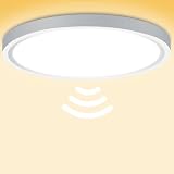 Laiebri lampe mit Bewegungsmelder innen, Ultraflach Deckenleuchte Led Deckenlampe mit Radar sensor für Flur Treppe Küche Balkon Abstellraum,4000K Neutralweiß，Φ230x22 MM