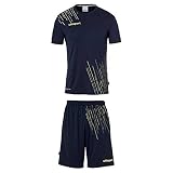 Uhlsport Jungen Score 26 Fußball Trikot-Set - Fußball-Set Bestehend Aus Trainings-Shirt Und Trainings-Hose, Marine/Fluo Gelb, 152 EU