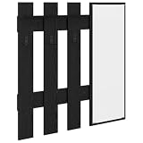 Mhdvray Wandgarderobe mit Spiegel Garderobenpaneel Schwarz Eichen-Optik Wandmontierter Kleiderständer Modernes Design für Flur und Eingangsbereich Holzwerkstoff 100 x 10 x 100