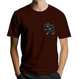 T Shirt Herren Kurzarm Rundhals Top Lose Fit Tee Sommer Atmungsaktiv Oberteile Baumwolle Freizeitshirt Basicshirts Grafikdruck Hemd Sportshirt Y2k Streetwear(#E Wine,M)