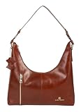 Marc Picard Leder Schultertasche Firenze Shoulder Bag Moon Cognac b