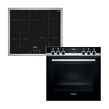 Siemens EQ522IA00 iQ500 Herd-Glaskeramik-Kochfeld-Kombination herdgesteuert, 59,4 cm breit, granit Glanz-Emaille - einfache Reinigung, cookControl10 - Automatikprog
