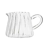 Milchkännchen Glas Milchkrug Sahnekanne Milchkanne Soßenkanne mit Griff Glaskanne Sauciere Espresso Krug Milch Aufschäumen Tasse für Kaffee Cappuccinos Latte Art 150