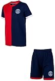 PARIS SAINT GERMAIN Offizielles PSG Home Trikot Set für Kinder - 2023/2024-140/10 Jahre Trikot - Fussball Shirt und Shorts - Blau/R