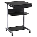 Yaheetech Computertisch Schreibtisch PC Tisch Schublade mit 4 Rollen ca. 56 x 51 x 79 cm schw