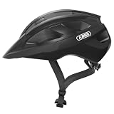 ABUS Rennradhelm Macator - sportiver Fahrradhelm für Einsteiger - auch für Zopfträger/-innen - für Damen und Herren - Schwarz Glänzend, Größe L​