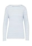 s.Oliver Geringeltes Langarmshirt aus Flammgarn mit U-Boot-Ausschnitt hellblau 34