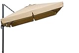 Schneider Sonnenschirm Rhodos, Natur, 300 x 300 cm quadratisch, 782-02, Gestell Alu/Stahl, Bespannung Polyester, 24 kg