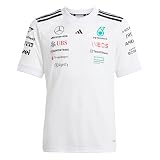 Adidas Unisex Kinder Mercedes - AMG Petronas Formula ONE Team Driver Jersey White Youth, White/Black, 15-16 Y