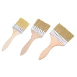 Gadpiparty 3 Stück Teiliges Malerpinsel Set mit Dickem Holzgriff Langlebige Flachpinsel für Möbel Kanten und Heimwerkerprojekte Vielseitige Holzstiel Pinsel für Dekorative Lacke und L