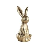 EGLO LIVING Osterdeko Hase Chilandy, Deko Figur Ostern Frühling, Frühlingsdeko Osterhase, Tischdeko elegant, Osterfigur aus Kunststein in Gold, 25,5