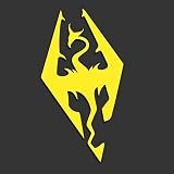 Decus Shop Skyrim Dragon XXL 0133 (neon gelb) // Sticker OEM JDM Style Aufkleb