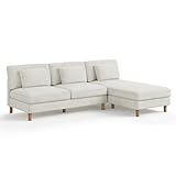 Vesgantti Ecksofa mit Schaffunktion, 249 cm L-förmige Eckcouch mit Kissen, Kombination Sofa L Shaped perfekt für Wohnzimmer, Schlafzimmer, Büro, werkzeuglose Montag