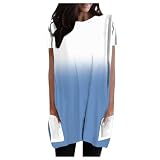 Qmfvqi Oversize T Shirt Damen Los Angeles Druck Kurzärmeliges Rundhals Vintage V-Ausschnitt Oberteile Tops Casual Lockere Basic Sommer Tee Shirts Bluse#03