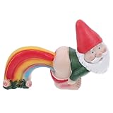 jojofuny Gartenzwerg Figur aus Robustem Harz Freche Gnomenstatue für Garten Terrasse und Fensterdeko Kreative Outdoor Gartendek