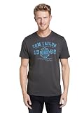 TOM TAILOR Herren T-Shirt mit Logo-Print, 10899 - Tarmac Grey, XXXL