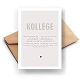 Kollege Definition Klappkarte – Witzige Karte für den Kollegen | Hochwertige Glückwunschkarte | Originelle Geschenkidee | Handmade | 300g Papier | Grusskarte Inkl. Umschlag