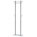 IDIMEX Kleiderständer Garderobe Garderobenständer Taris, alufarben, Bodenplatte aus Sicherheitsglas, 3 Stangen und 10 Hak