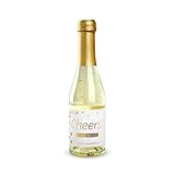 Gold Secco Cheers! 0,2l | Geschenk Sekt mit 22 Karat Goldflocken | Geschenk für deine Liebsten | Hochzeit oder Party Mitbringsel | 200 Milliliter Schaumwein |