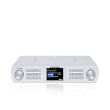 Blaupunkt KRD 100, Bluetooth Küchenradio mit DAB+ und UKW PLL, Multidisplay mit Uhr, 20 Senderspeicher, Unterbau Digitalradio mit LED Licht und 2 Back Timern, platzsparendes Unterschrank Radio, Weiß