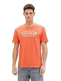TOM TAILOR Herren T-Shirt mit Logo-Print, 11834 - Soft Peach Orange, L