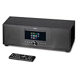 MEDION P66400 Stereoanlage (Internetradio, DAB+, CD/MP3-Player, Spotify Connect, Amazon Music, PLL UKW Radio, USB, AUX, Kompaktanlage, Subwoofer Weckfunktion, Sleep Einschlafautomatik)