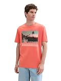 TOM TAILOR Herren T-Shirt mit sommerlichem Fotoprint, flamingo flower, XL