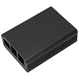 Kühlgehäuse Raspberry Aluminiumlegierung Gehäuse für Himbeer -Pi, Aluminiumlegierungspur Pi Aluminiumlegierung Metallkoffer für 3 3b+ 2b B+ Schutz (Rot) (Black)